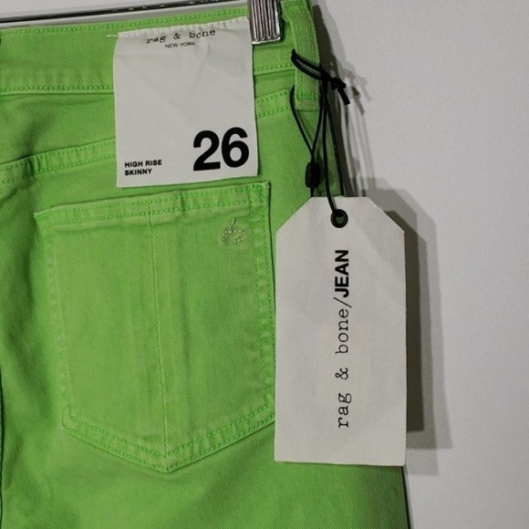 RAG & Bone Lime high rise skinny jeans size 24, 26 new!!! - Picture 7 of 8